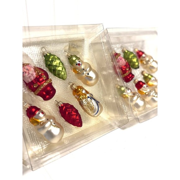 12 European Glass Ornaments St Nicholas Square Hand Blown Christmas Germany 3” - Picture 4 of 5